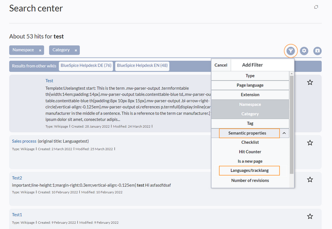 Limiting search results by language
