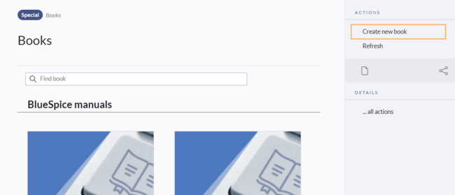 Page Special:Books with actions menu