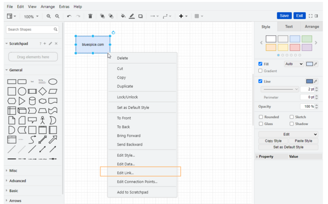 Shape menu