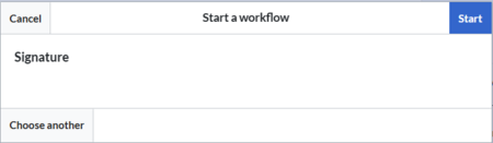 Start dialog for workflow without form