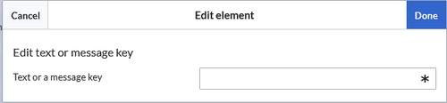 Text for menu heading