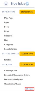 Entry links and custom links