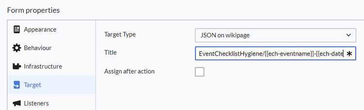 Define the page name syntax for form instances