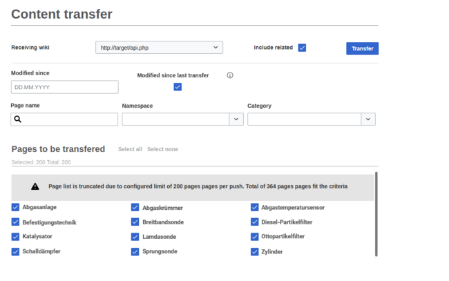 Transfer content