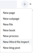 Import menu