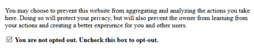 Matomo opt-out checkbox