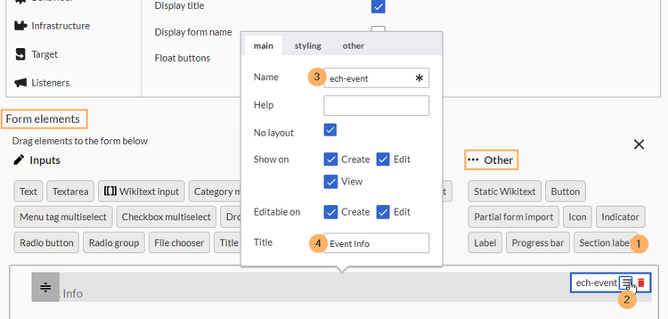 Create section label