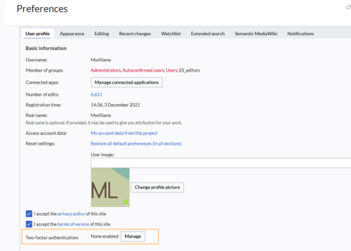 Special page "Preferences"