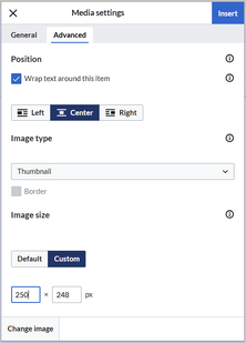 Advanced settings example values