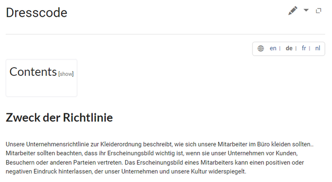 Language switcher shows all available translations