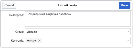 Editing meta information