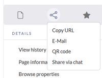Page tools with open share menu